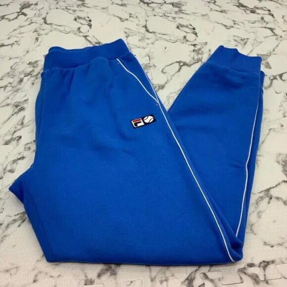 Men’s Fila Blue | Peach | White Pipping Organic Fleece Casual Tracksuits NWT - Picture 2 of 3